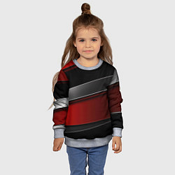 Свитшот детский Красный серый и черный, цвет: 3D-меланж — фото 2