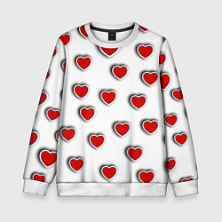 Детский свитшот Стикеры наклейки объемные сердечки