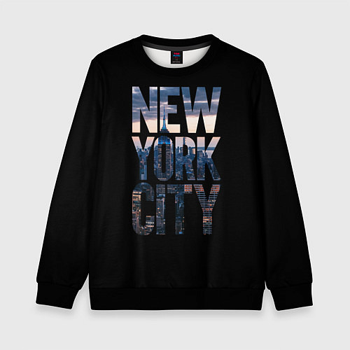 Детский свитшот New York City - USA / 3D-Черный – фото 1