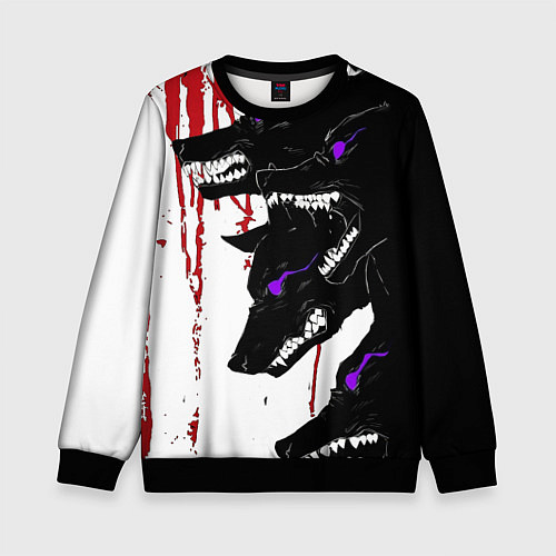 Детский свитшот Стая на охоте / 3D-Черный – фото 1