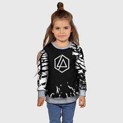 Свитшот детский Linkin park краски текстура рок, цвет: 3D-меланж — фото 2