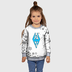 Свитшот детский Skyrim logo winter, цвет: 3D-меланж — фото 2