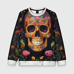 Свитшот детский Bright colors and skull, цвет: 3D-белый