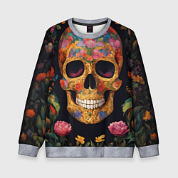 Свитшот детский Bright colors and skull, цвет: 3D-меланж