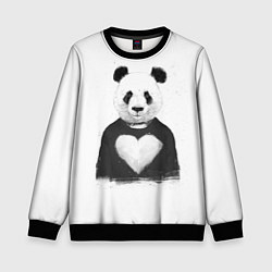 Свитшот детский Love panda, цвет: 3D-черный