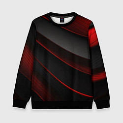 Свитшот детский Красная абстракция с черными линиями, цвет: 3D-черный