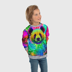 Свитшот детский Цветная панда, цвет: 3D-меланж — фото 2