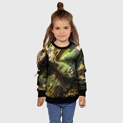 Свитшот детский Реалистичный камуфляж на ткани, цвет: 3D-черный — фото 2