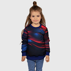 Свитшот детский Красно-синие полосы, цвет: 3D-синий — фото 2