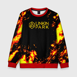 Свитшот детский Linkin park огненный стиль, цвет: 3D-красный