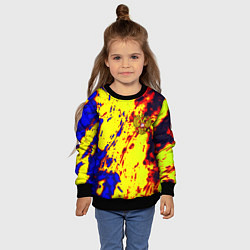 Свитшот детский Герб РФ огненный стиль текстура, цвет: 3D-черный — фото 2