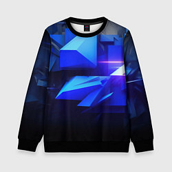 Свитшот детский Black blue background abstract, цвет: 3D-черный