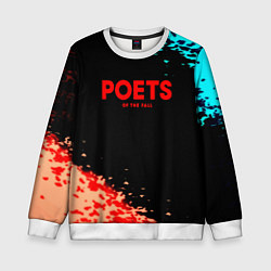 Свитшот детский Poets of the fall краски брызги, цвет: 3D-белый