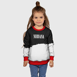 Свитшот детский Nirvana текстура, цвет: 3D-красный — фото 2