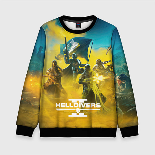 Детский свитшот Helldivers 2: Battle / 3D-Черный – фото 1