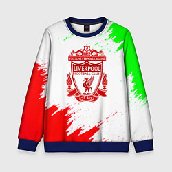Свитшот детский Liverpool краски спорт, цвет: 3D-синий
