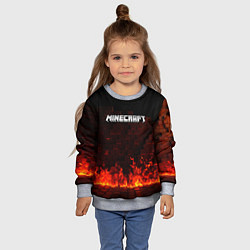 Свитшот детский Minecraft fire logo, цвет: 3D-меланж — фото 2