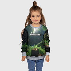 Свитшот детский Minecraft logo world, цвет: 3D-меланж — фото 2
