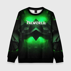 Свитшот детский Palworld logo green dark, цвет: 3D-черный