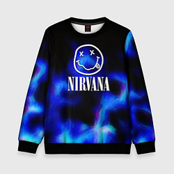 Свитшот детский Nirvana flame ghost steel, цвет: 3D-черный