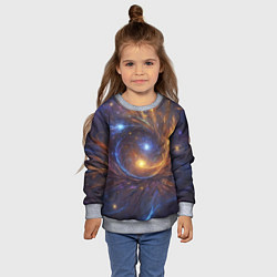 Свитшот детский Открытая манипура чакра - космическая, цвет: 3D-меланж — фото 2