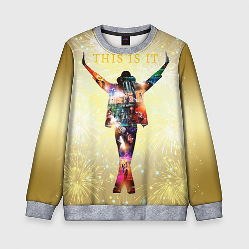 Детский свитшот Michael Jackson THIS IS IT - с салютами на золотом / 3D-Меланж – фото 1