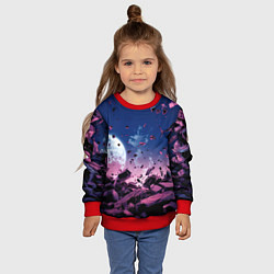 Свитшот детский Абстрактные частицы в космосе, цвет: 3D-красный — фото 2