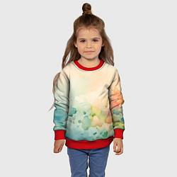 Свитшот детский Светлая акварель, цвет: 3D-красный — фото 2