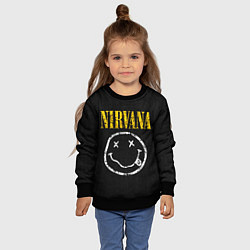 Свитшот детский Джинсовка с nirvana, цвет: 3D-черный — фото 2