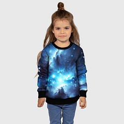 Свитшот детский Космический голубой пейзаж, цвет: 3D-черный — фото 2