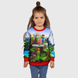 Свитшот детский Minecraft pixel world, цвет: 3D-красный — фото 2