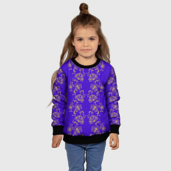 Свитшот детский Контурные цветы на фиолетовом фоне, цвет: 3D-черный — фото 2