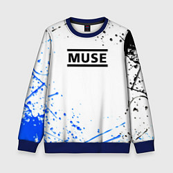 Свитшот детский MUSE рок стиль краски, цвет: 3D-синий