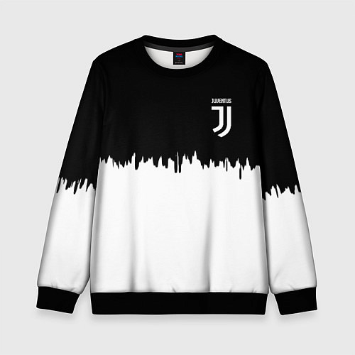 Детский свитшот Juventus белый огонь текстура / 3D-Черный – фото 1