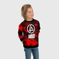 Свитшот детский Linkin park красный огонь, цвет: 3D-черный — фото 2