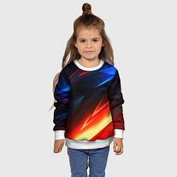 Свитшот детский Geometry stripes neon steel, цвет: 3D-белый — фото 2