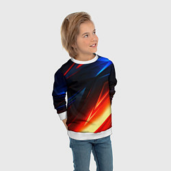 Свитшот детский Geometry stripes neon steel, цвет: 3D-белый — фото 2
