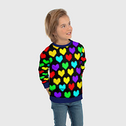 Свитшот детский Undertale heart pattern, цвет: 3D-синий — фото 2