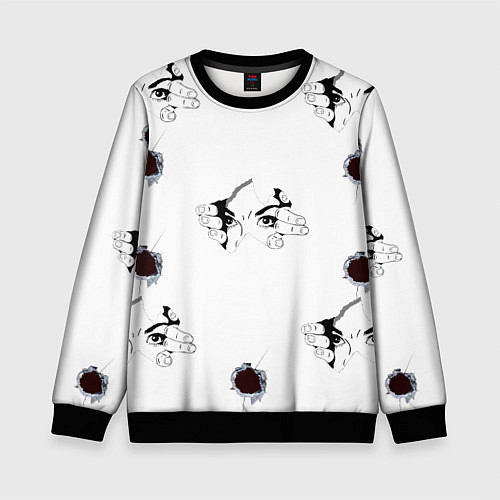 Детский свитшот Вырываются из футболки / 3D-Черный – фото 1