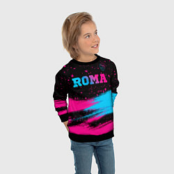 Свитшот детский Roma - neon gradient посередине, цвет: 3D-черный — фото 2