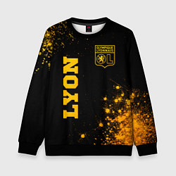 Свитшот детский Lyon - gold gradient вертикально, цвет: 3D-черный