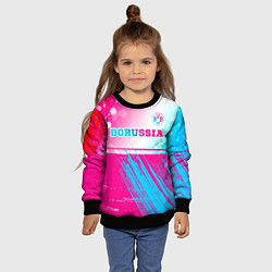 Свитшот детский Borussia neon gradient style посередине, цвет: 3D-черный — фото 2