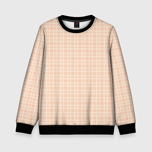 Детский свитшот Светлый персиковый клетчатый / 3D-Черный – фото 1