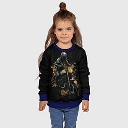 Свитшот детский Мотоциклист и желтые кляксы, цвет: 3D-синий — фото 2