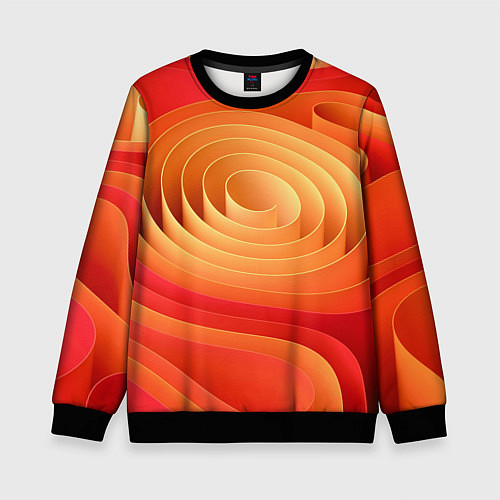 Детский свитшот Оранжевые объемные круги / 3D-Черный – фото 1