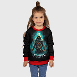 Свитшот детский Assassins creed темный стиль, цвет: 3D-красный — фото 2