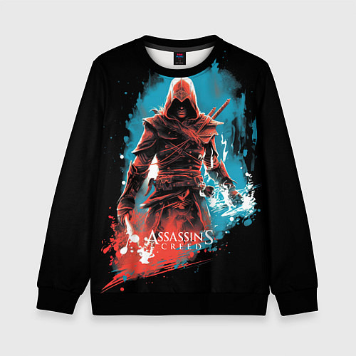 Детский свитшот Assassins creed фон абстрактный / 3D-Черный – фото 1