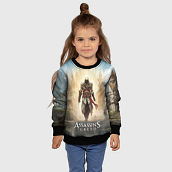 Свитшот детский Assassins creed на фоне дворца, цвет: 3D-черный — фото 2