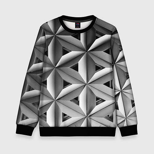 Детский свитшот Черно белый узор / 3D-Черный – фото 1