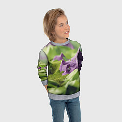 Свитшот детский Геометрический пейзаж фиолетовый и зеленый, цвет: 3D-меланж — фото 2